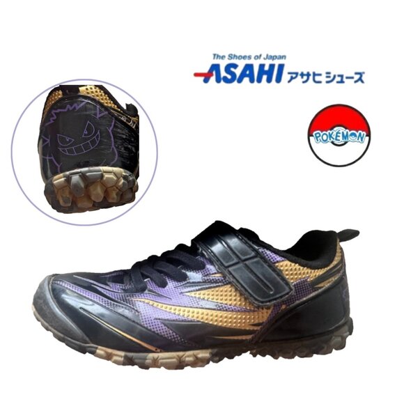 Pokemon Other - Pokemon Asahi Shoes Kid Gengar Sneakers P109 Purple/Black/Gold 19cm Gachi Strong